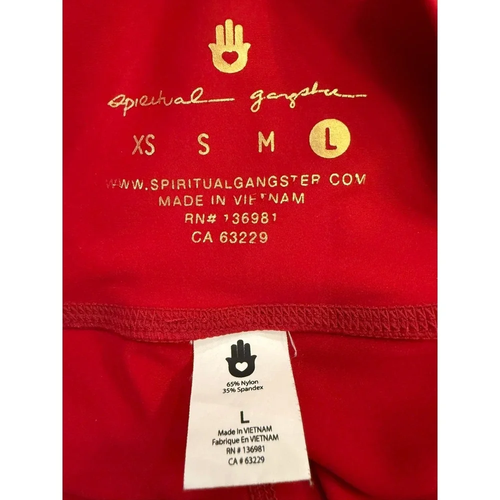 Spiritual Gangster‎ Red Multi Side Stripe Leggings Women’s Size Large